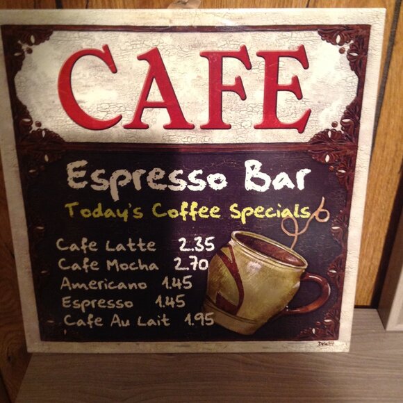 CAFE Espresso Bar Today's Coffee Special Metal Wall Plaque - Picture 2 of 4